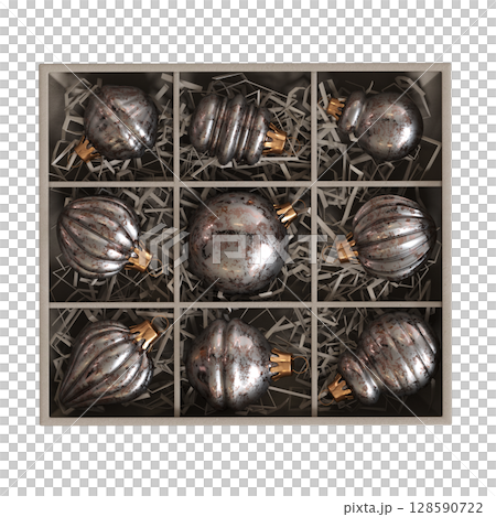 Christmas decorations, New Year's decor, isolate on a transparent background, 3D illustration, cg render 128590722