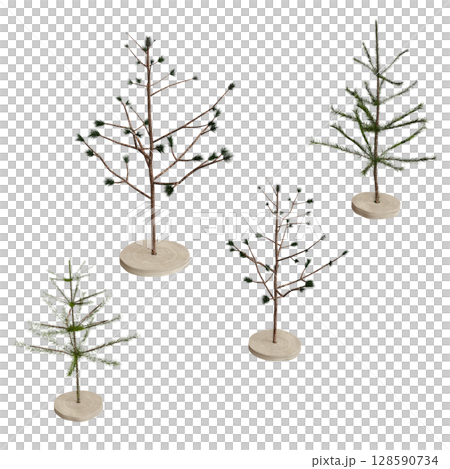 Christmas decorations, New Year's decor, isolate on a transparent background, 3D illustration, cg render Christmas decorations, New Year's decor, isolate on a transparent background, 3D illustration, cg render 128590734