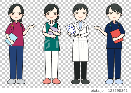 醫護人員男女各2人 128590841