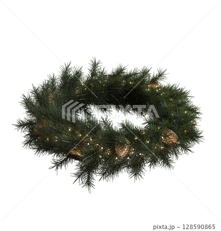 Christmas decorations, New Year's decor, isolate on a transparent background, 3D illustration, cg render Christmas decorations, New Year's decor, isolate on a transparent background, 3D illustration, cg render 128590865