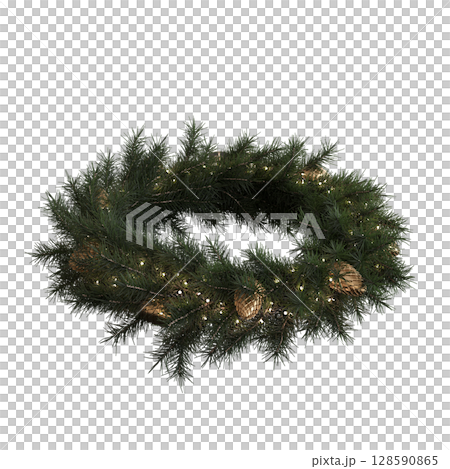 Christmas decorations, New Year's decor, isolate on a transparent background, 3D illustration, cg render Christmas decorations, New Year's decor, isolate on a transparent background, 3D illustration, cg render 128590865