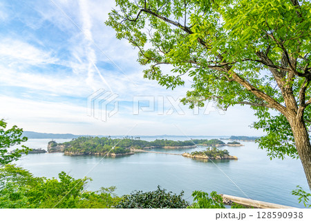 四大観　偉観　多聞山（七ヶ浜町）松島四大観　松島の島々 128590938