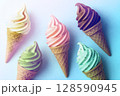 ランダムに並んだアイスクリーム 128590945