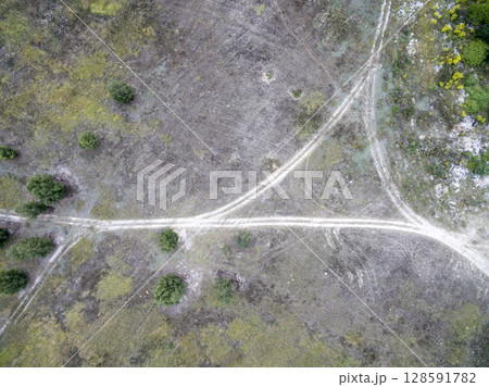 country road, view from above, aerial view country road, view from above, aerial view 128591782