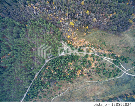 country road, view from above, aerial view country road, view from above, aerial view 128591824