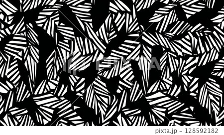 Abstract geometric black and white zebra stripe pattern design. 128592182