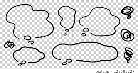 A set of comic icons and speech bubbles for vague anxiety and dissatisfaction, vector 128593227