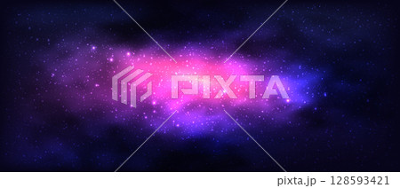 Sky galaxy cloud with Nebula and stars dark night background vector 128593421