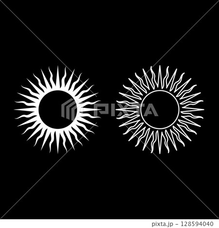 Jesuit symbol Christian concept sign set icon white color vector illustration image solid fill outline contour line thin flat style Jesuit symbol Christian concept sign set icon white color vector illustration image solid fill outline contour line thin flat style 128594040