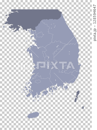Gray administrative division map of South Korea (Map of South Korea) Gray administrative division map of South Korea (Map of South Korea) 128594647
