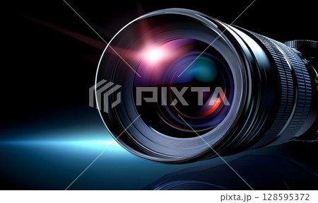 Professional Camera Lens with Reflections and...のイラスト素材 [128595372] - PIXTA