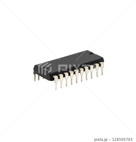 An integrated circuit electronic component a semiconductor device in a dual inline package An integrated circuit electronic component a semiconductor device in a dual inline package 128595783