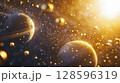 Galactic Exploration Featuring Planets and Cosmic Dust Bursts in a Vivid Universe 128596319