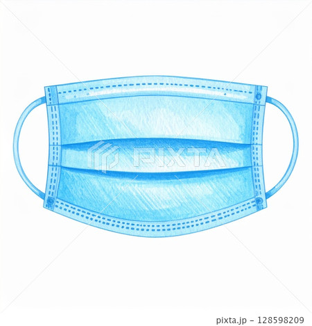 Light Blue Disposable Face Mask Illustration 128598209