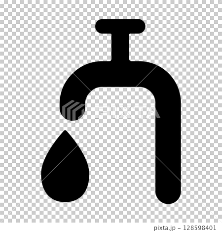 水龍頭圖示與流水 128598401