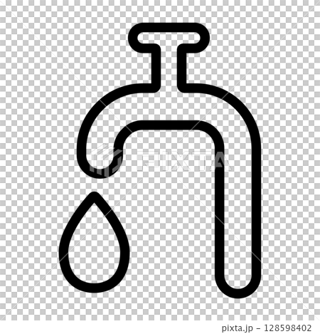 水龍頭圖示與流水 128598402
