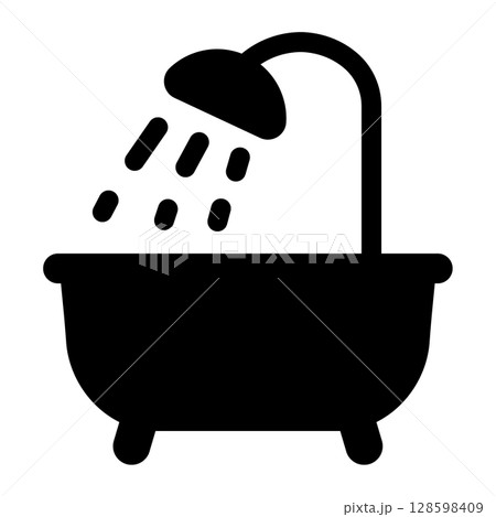 バスタブとシャワーのアイコン（入浴、お風呂） 128598409