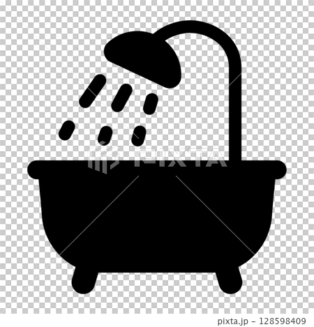 バスタブとシャワーのアイコン（入浴、お風呂） 128598409