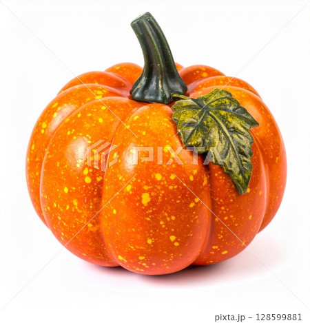 Speckled Orange Pumpkin on White Background 128599881