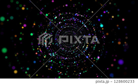 Colorful Swirling Particle Vortex Abstract Background 128600233