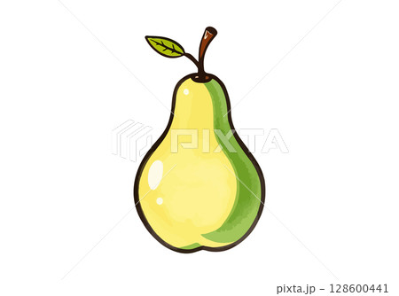 Watercolor vector illustration of a pear. 128600441