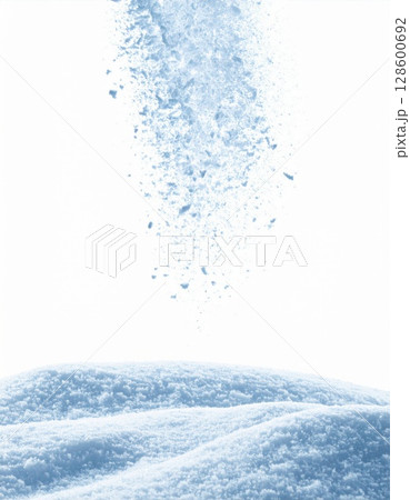 Light Blue Powder Falling on White Background 128600692