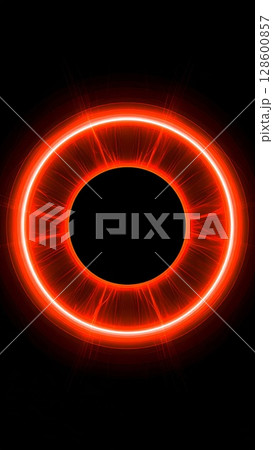 Bright Red Glowing Ring in Dark Spaceのイラスト素材 [128600857] - PIXTA