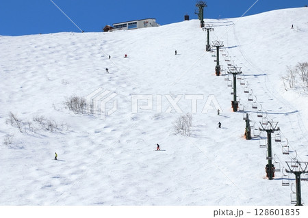 八方尾根スキー場兎平コブ急斜面　モーグル 128601835