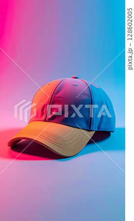 Blue And Gold Baseball Cap With Textured Visor 128602005