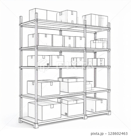 Metal Storage Rack with Multiple Shelves 128602463
