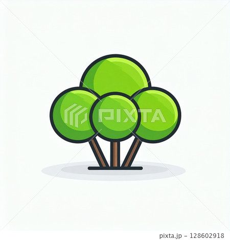 Simple Green Tree Illustration 128602918