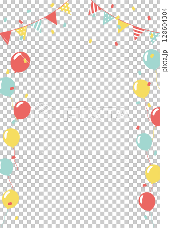 バースデーカード_誕生日パーティー背景（タテ） 128604304