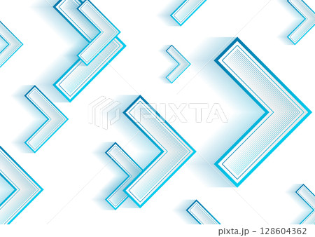 Abstract blue linear arrows geometric tech background 128604362