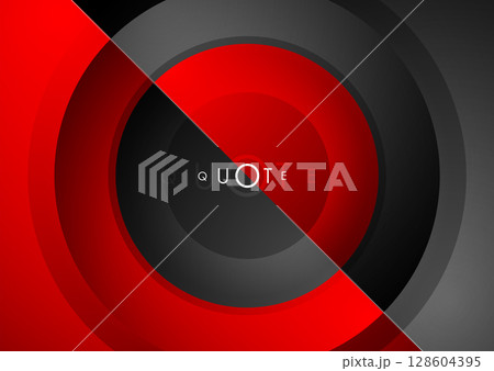 High contrast tech background with abstract black and red circles 128604395