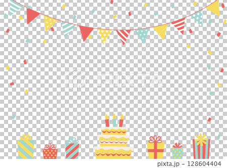 生日卡片_生日派對背景（橫向） 128604404