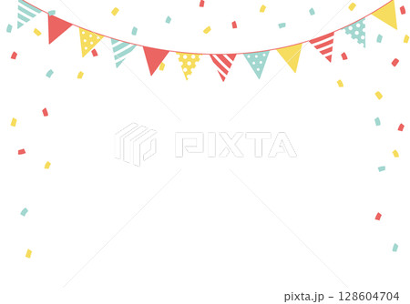 バースデーカード_誕生日パーティー背景（ヨコ）  128604704
