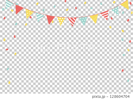 バースデーカード_誕生日パーティー背景（ヨコ）  128604704