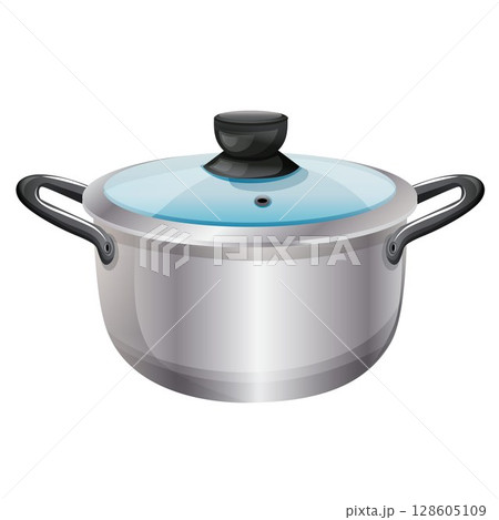 cookware pot kitchen utensil realistic style 128605109