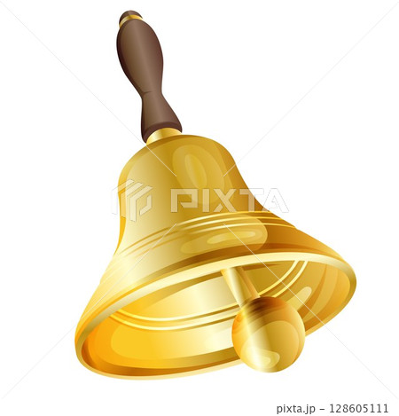 golden hand bell realistic style 128605111
