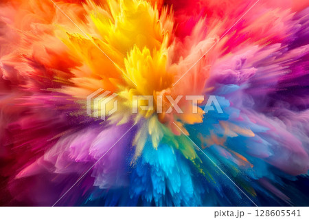 Color bombs explode bright background, HD, Generative Ai 128605541