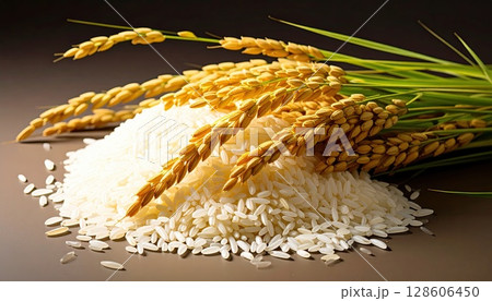 《AI画像》収穫した稲穂 《AI画像》収穫した稲穂 128606450