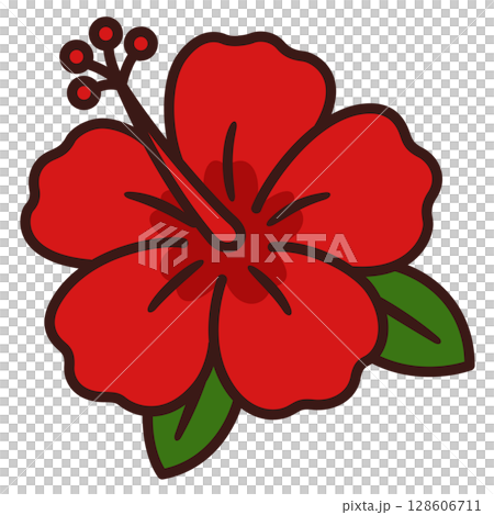 シンプルなハイビスカスの花のアイコン 128606711