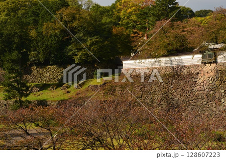 さまざまな種類の石垣が現存する金沢城公園 128607223