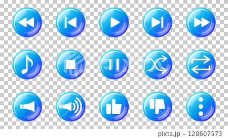 Round button music icon set_01 128607573