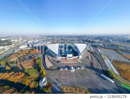 空撮「埼玉県」さいたまスタジアム2002の風景 空撮「埼玉県」さいたまスタジアム2002の風景 128608276
