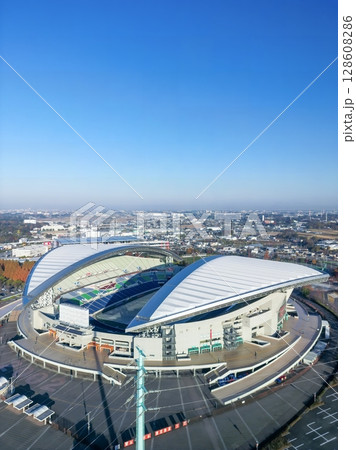 空撮「埼玉県」さいたまスタジアム2002の風景 空撮「埼玉県」さいたまスタジアム2002の風景 128608286