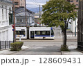 【乗客広告ぼかし済】函館大三坂を通過する路面電車 函館市末広町 【乗客広告ぼかし済】函館大三坂を通過する路面電車 函館市末広町 128609431