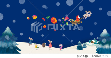 サンタクロースとプレゼント 128609529