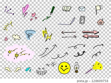 Cute handwritten hand drawn notes 128609758