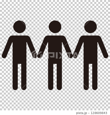 手をつなぐ人たちのピクトグラムアイコン 手をつなぐ人たちのピクトグラムアイコン 128609843